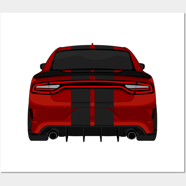 DODGE CHARGER DARK-RED Wall Art by VENZ0LIC